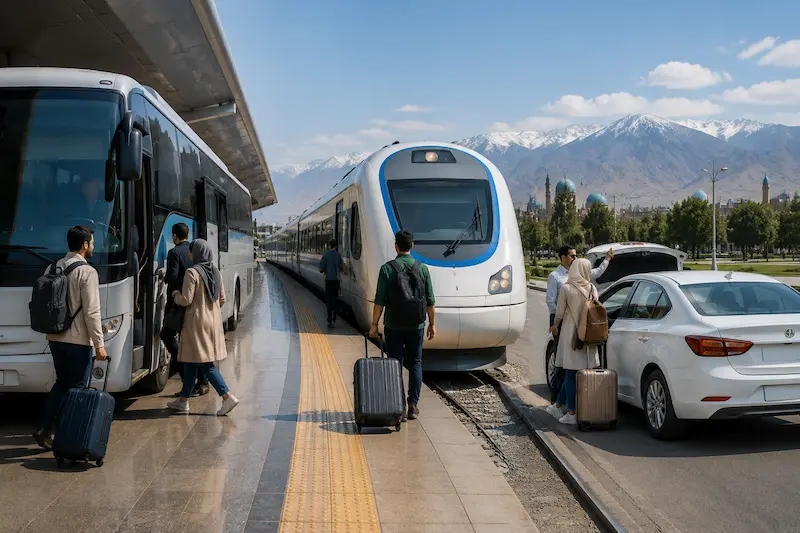 مقایسه تاکسی دربستی با اتوبوس و قطار